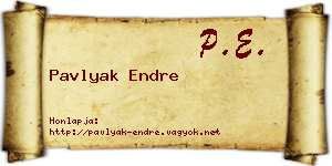 Pavlyak Endre névjegykártya
